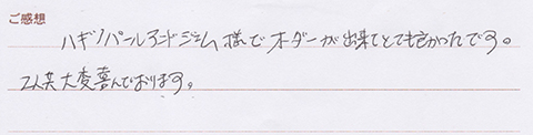 実筆のご感想 Hiroyuki& Arceli様